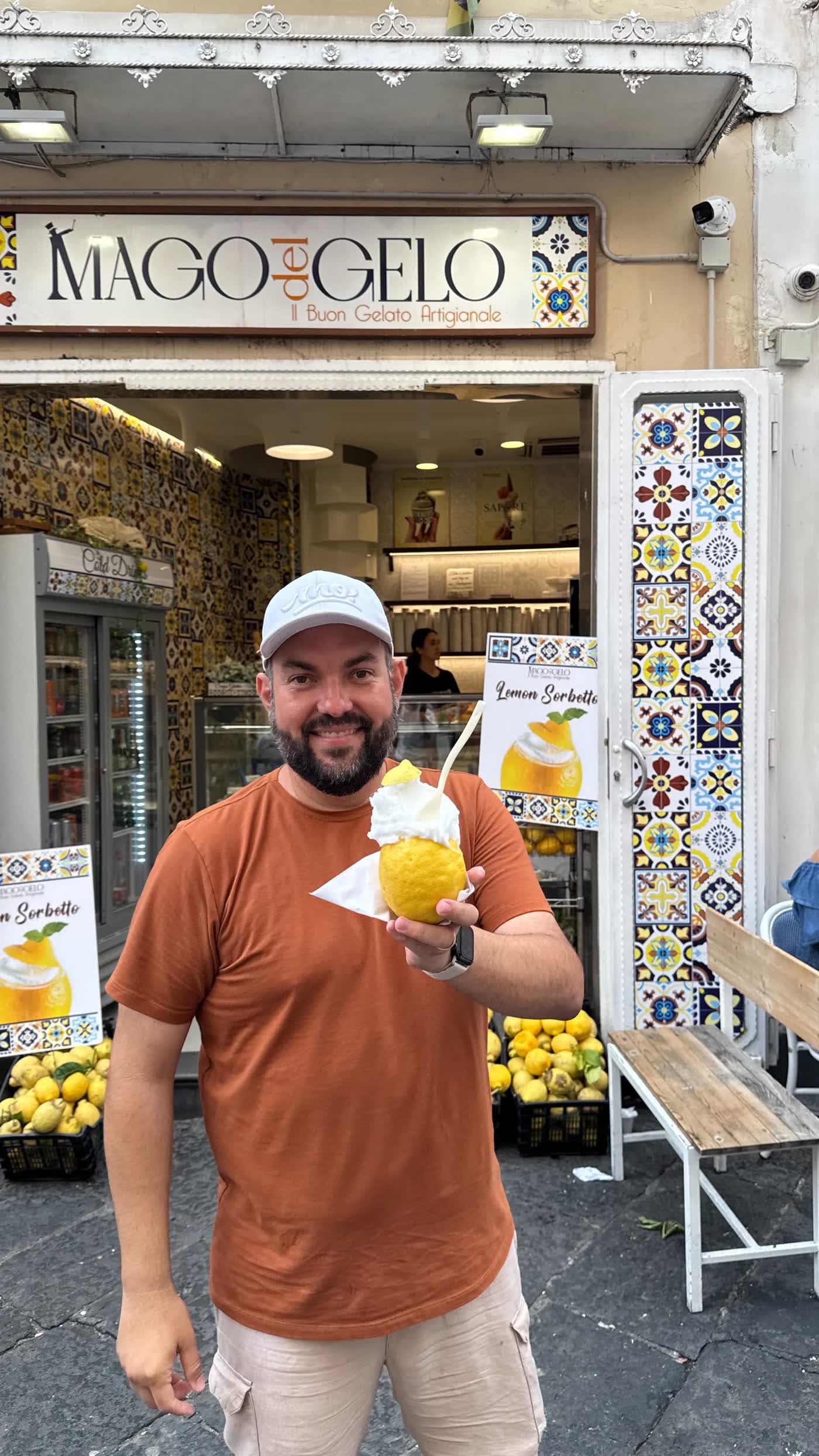 Costa Amalfitana · Sorbetto de limão numa gelateria local